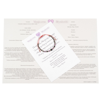 Bransoletka celebrytka czarny TURMALIN AMETYST HEMATYT ochrona i spokój